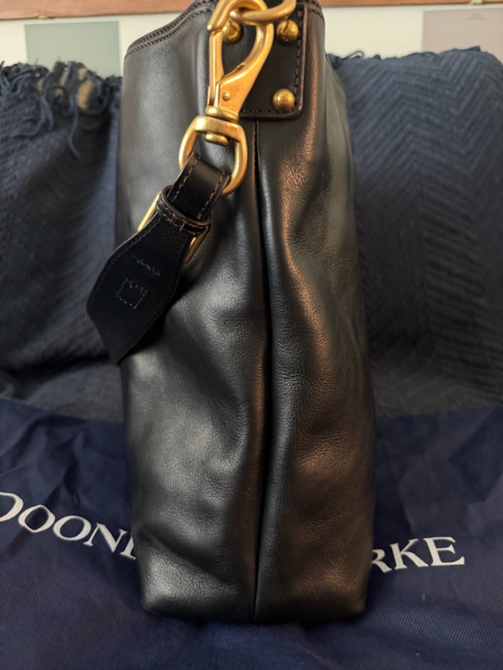 Dooney Bourke Bag Florentine XL Black Courtney Sac Hobo Shoulder Handbag - Picture 6 of 14